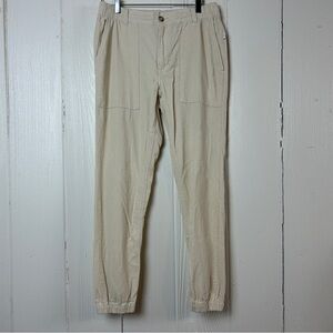 Onia Men's Light Beige cream corduroy, joggers, size medium
